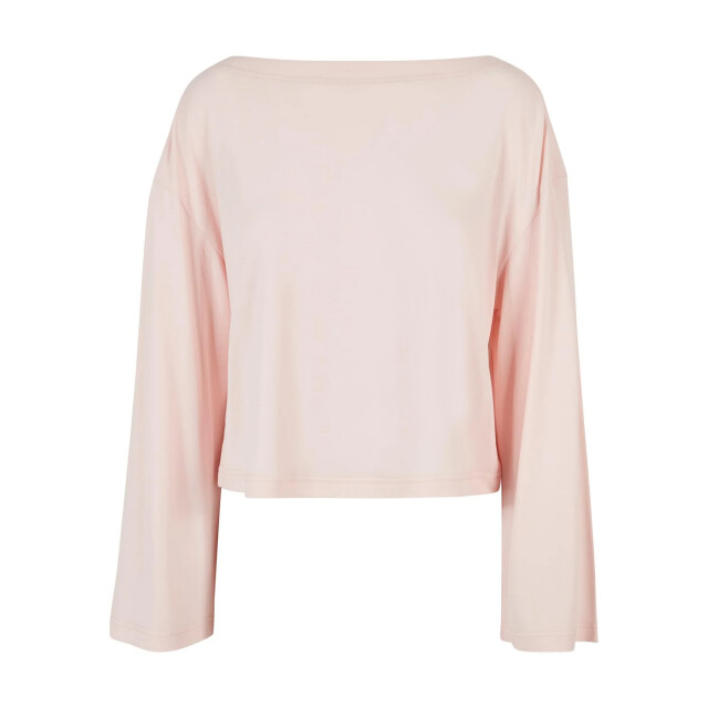 Urban Classics Dames modal boothals t-shirt met lange mouwen UTTN795_pink large