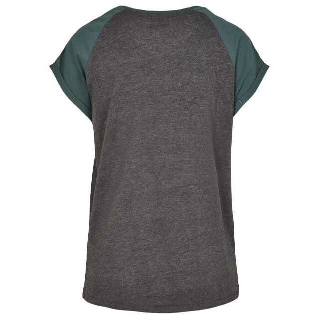 Urban Classics Dames contrast raglan t-shirt UTTN770_charcoalbottlegreen large
