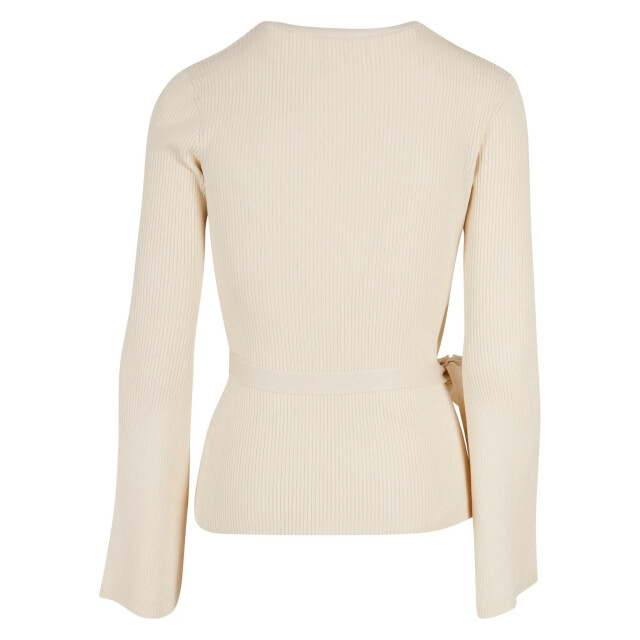 Urban Classics Dames ribbed fijngebreid wrap vest UTTN772_whitesand large
