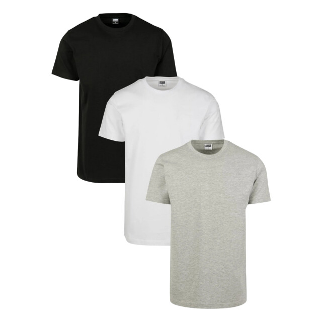 Urban Classics Heren basic t-shirt (set van 3) UTTN838_blackwhitegrey large
