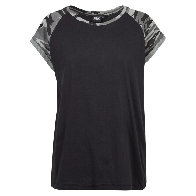 Urban Classics Dames contrast raglan t-shirt UTTN770_blackdarkcamo large