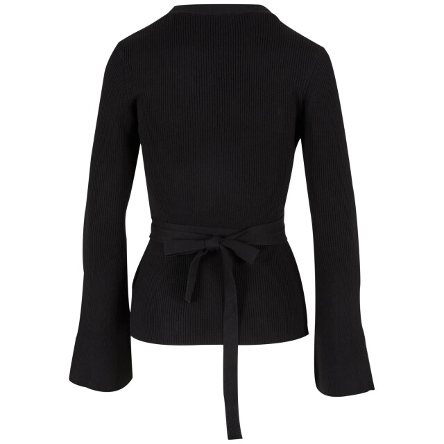 Urban Classics Dames ribbed fijngebreid wrap vest UTTN772_black large