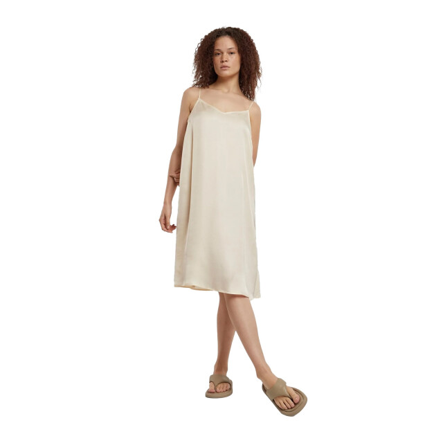 Urban Classics Dames viscose satijn jurk UTTN514_whitesand large