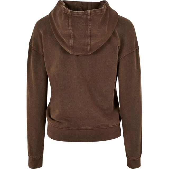 Urban Classics Dames geborduurde badstof logo hoodie UTTN763_brown large