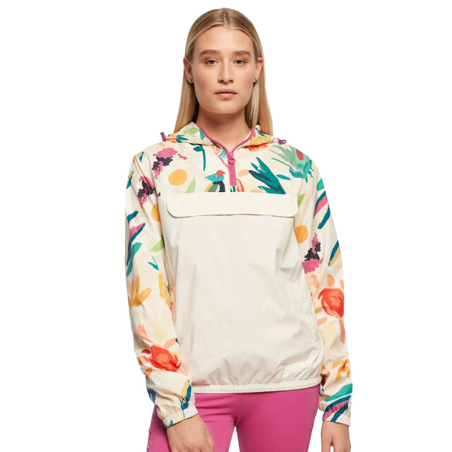 Urban Classics Dames jas met gemengde print UTTN774_whitesand large