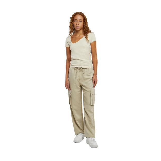 Urban Classics Dames organisch asymmetrisch t-shirt UTTN764_whitesand large