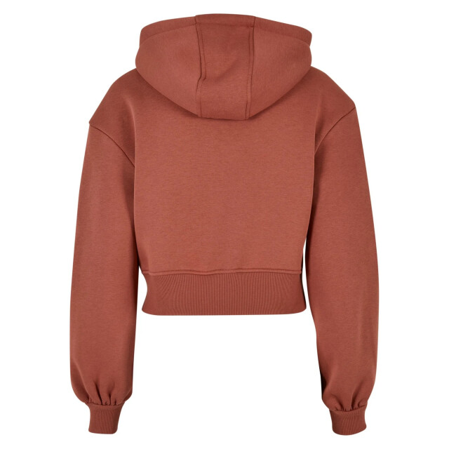 Urban Classics Dames korte oversized hoodie met volledige ritssluiting UTTN758_terracotta large