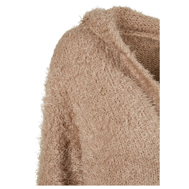 Urban Classics Dames vest met veren capuchon UTTN500_softtaupe large