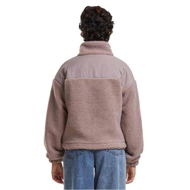 Urban Classics Dames sherpa fleece jas UTTN739_duskrose large