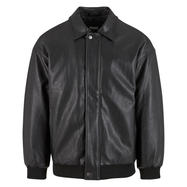 Urban Classics Heren synthetisch leren blouson jas UTTN493_black large