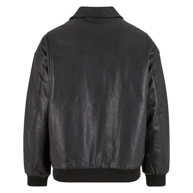 Urban Classics Heren synthetisch leren blouson jas UTTN493_black large