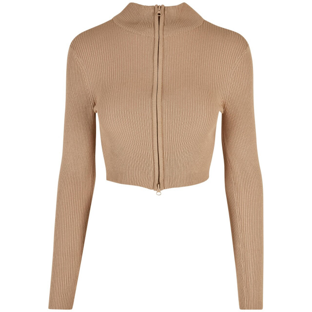 Urban Classics Dames ribbed gebreid cropped vest UTTN735_unionbeige large