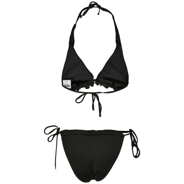 Urban Classics Dames babylock geribbelde driehoek cups bikiniset UTTN471_black large