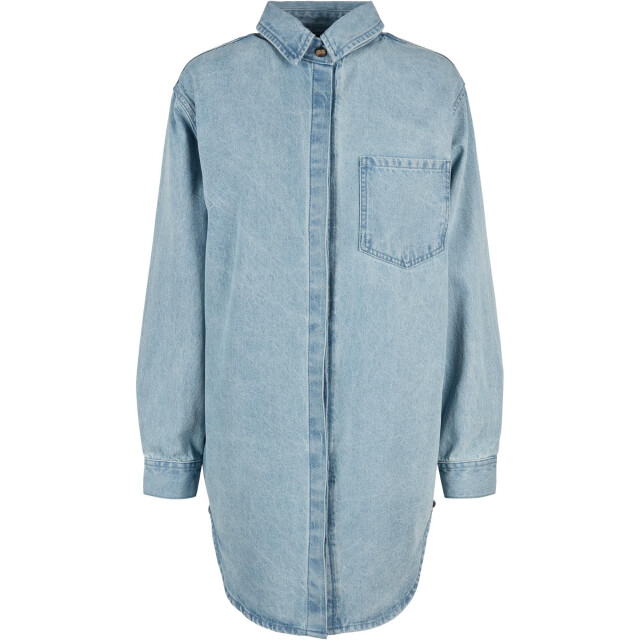 Urban Classics Dames denim oversized overhemdjurk UTTN476_tintedwashedlightblue large