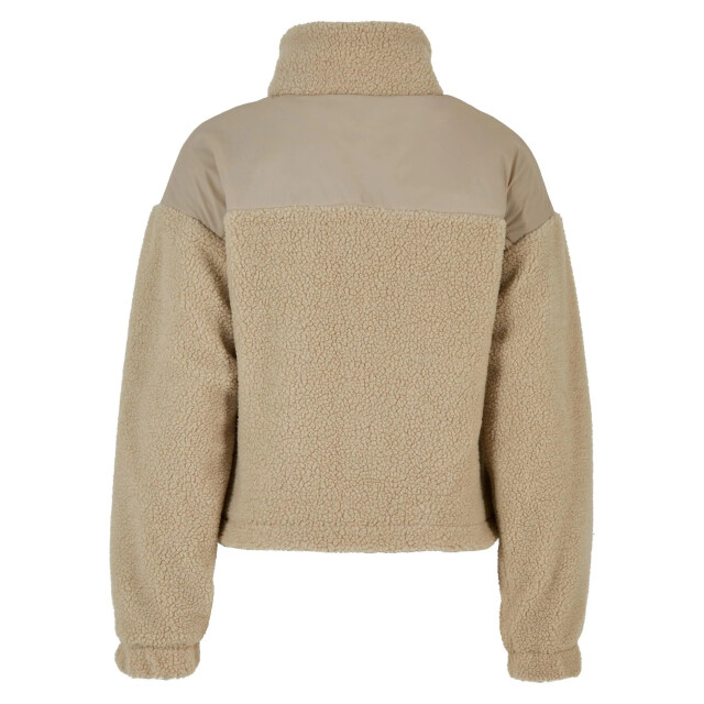 Urban Classics Dames sherpa fleece jas UTTN739_wetsand large