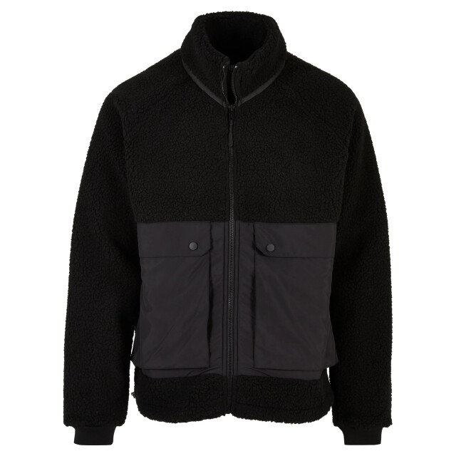 Urban Classics Heren sherpa korte raglan jas UTTN463_blackblack large