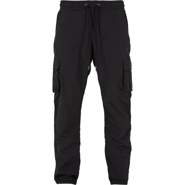 Urban Classics Heren nylon rechte pijp cargo broek UTTN715_black large