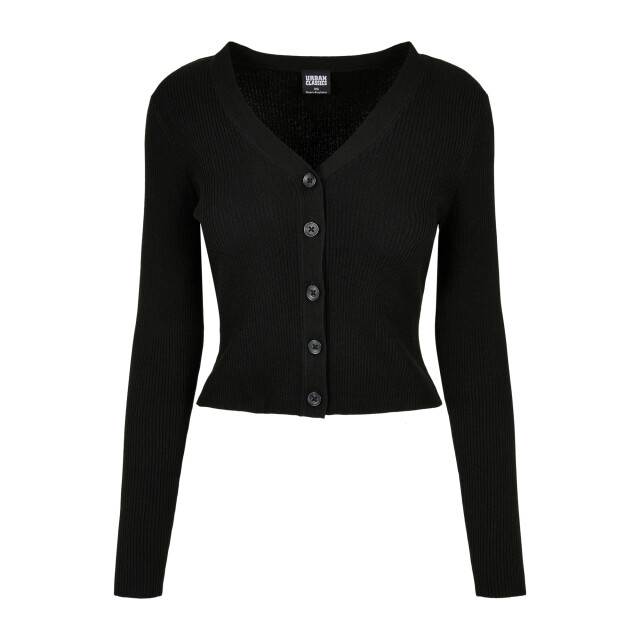 Urban Classics Dames kort gebreid geribd vest UTTN717_black large