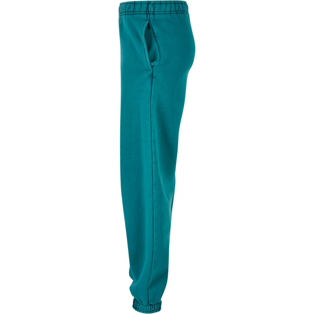 Urban Classics Dames stone wash hoge wijdte sweatbroek UTTN707_watergreen large