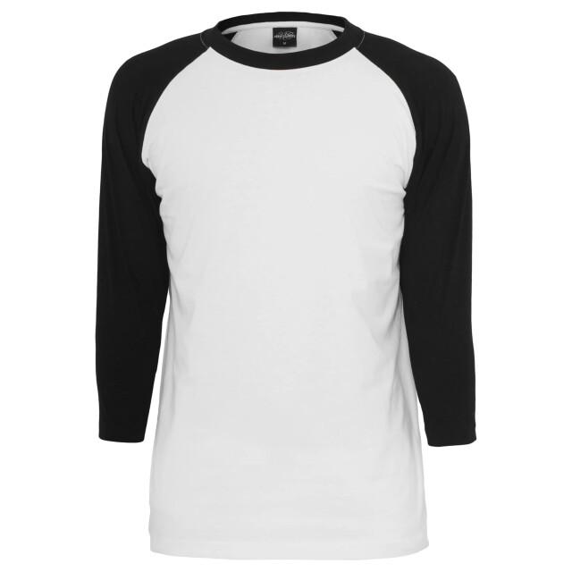 Urban Classics Heren contrast raglan 3/4 mouwen t-shirt UTTN448_whiteblack large