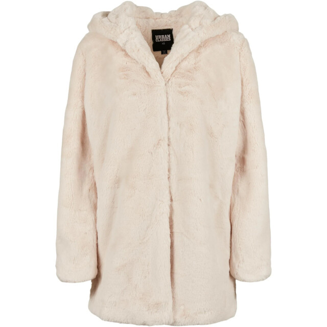 Urban Classics Dames teddy fleece mantel met capuchon UTTN428_offwhite large
