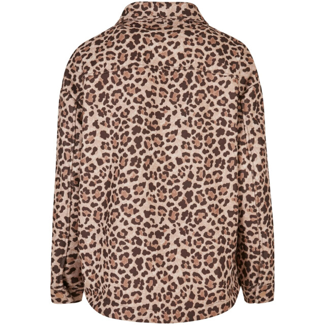 Urban Classics Dames overshirt met luipaardprint UTTN683_brown large