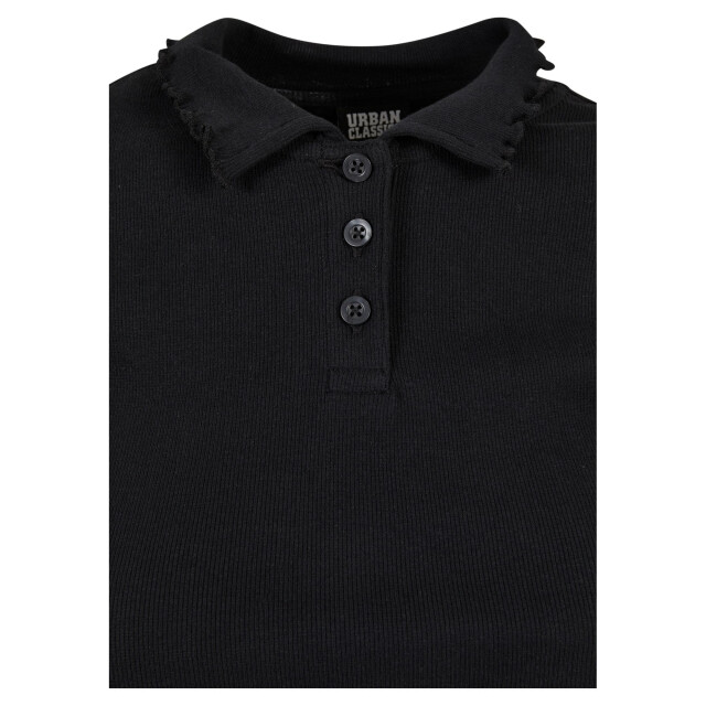 Urban Classics Dames geribd poloshirt UTTN690_black large