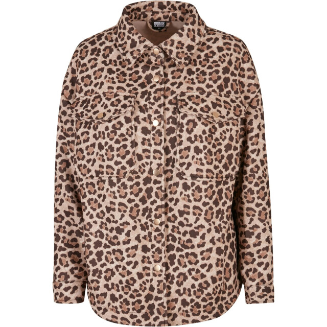 Urban Classics Dames overshirt met luipaardprint UTTN683_brown large