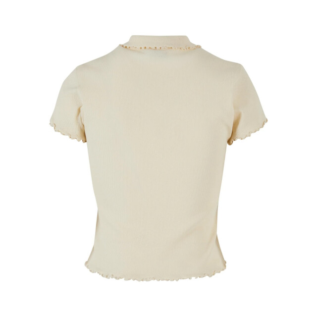 Urban Classics Dames geribd poloshirt UTTN690_whitesand large