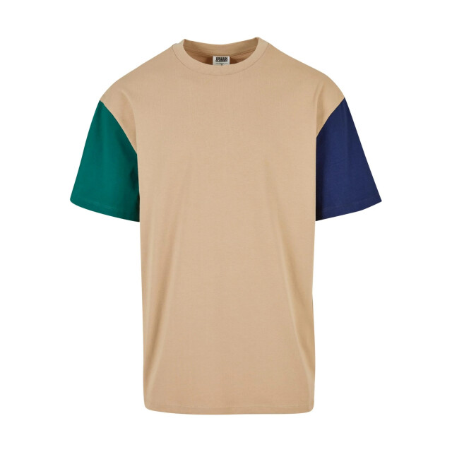 Urban Classics Heren colour block organic oversized t-shirt UTTN691_unionbeige large