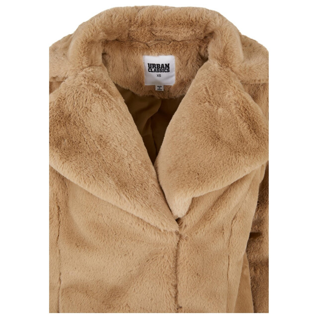 Urban Classics Dames teddy fleece jas met kapkraag UTTN689_unionbeige large