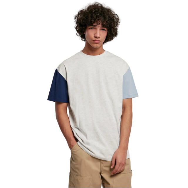 Urban Classics Heren colour block organic oversized t-shirt UTTN691_lightgrey large