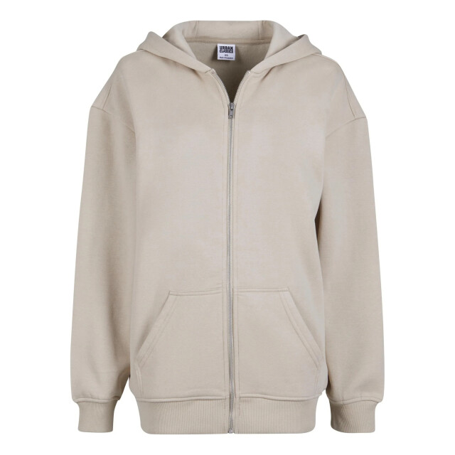 Urban Classics Dames oversized full zip hoodie UTTN678_wetsand large