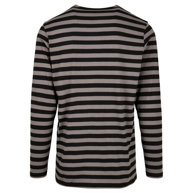 Urban Classics Heren gestreept normaal t-shirt met lange mouwen UTTN792_asphaltblack large