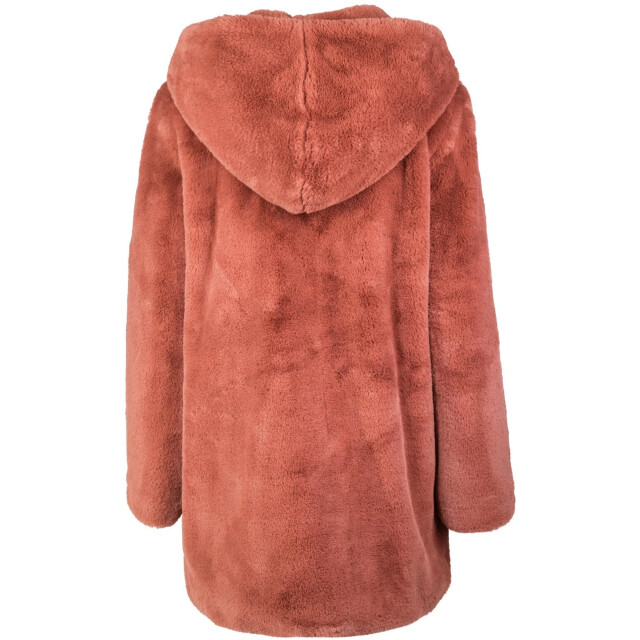 Urban Classics Dames teddy fleece mantel met capuchon UTTN428_darkrose large