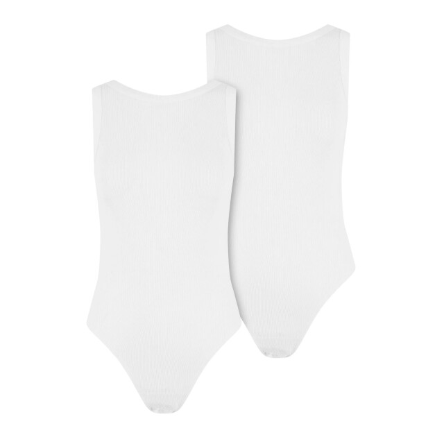 Urban Classics Dames tank ribbed bodysuit (set van 2) UTTN681_white large