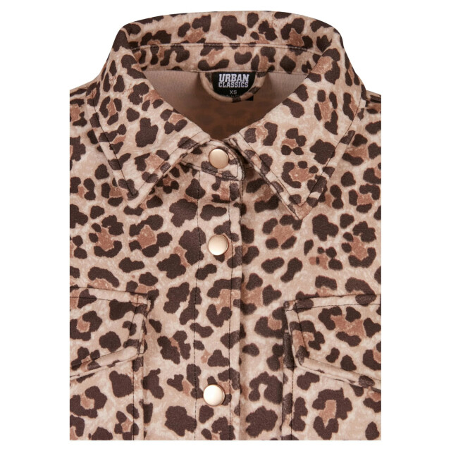 Urban Classics Dames overshirt met luipaardprint UTTN683_brown large