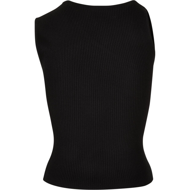 Urban Classics Dames ribgebreide asymmetrische top UTTN676_black large