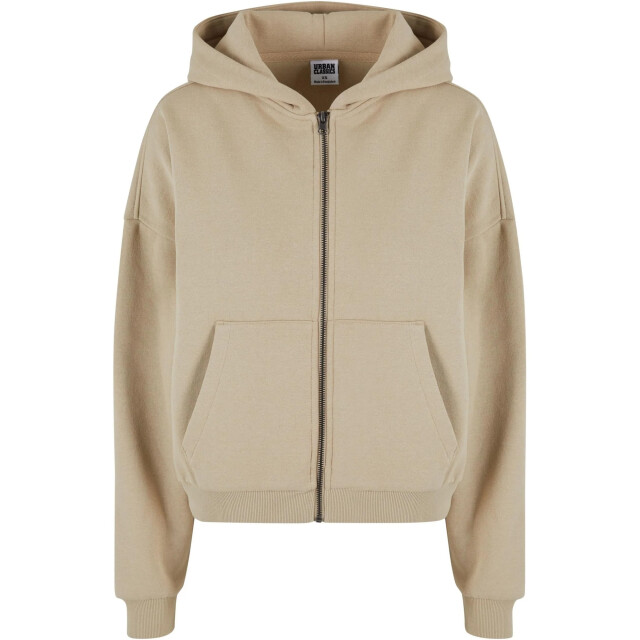 Urban Classics Dames boxy full zip hoodie UTTN679_wetsand large