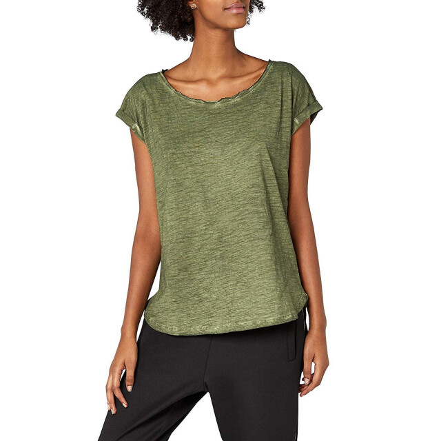 Urban Classics Dames spray dye gedompeld zoom t-shirt UTTN662_olive large