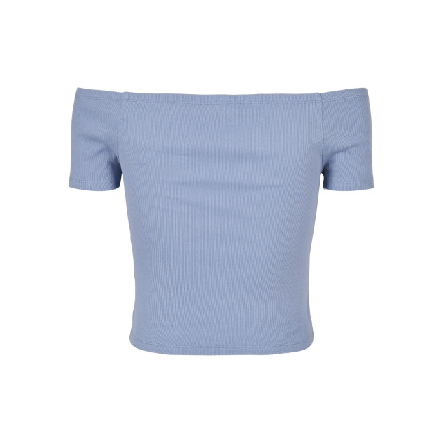 Urban Classics Dames geribd off shoulder t-shirt UTTN663_violablue large