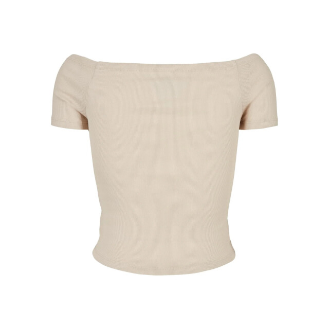 Urban Classics Dames geribd off shoulder t-shirt UTTN663_softseagrass large