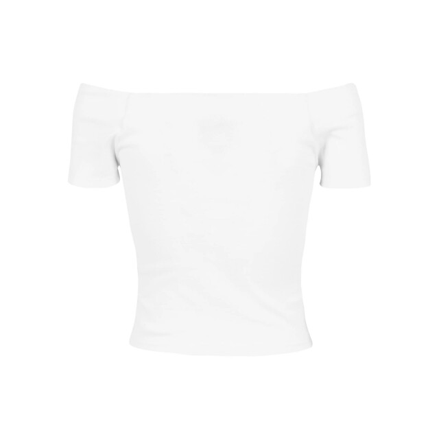 Urban Classics Dames geribd off shoulder t-shirt UTTN663_white large