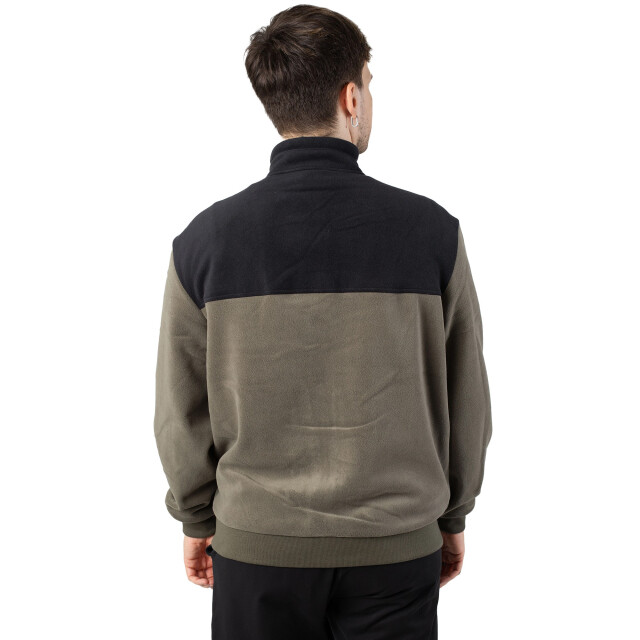 Urban Classics Heren polar fleece jas met kleurblok UTTN657_blackolive large