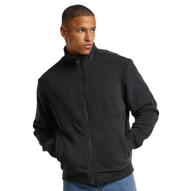 Urban Classics Heren polar fleece jas met kleurblok UTTN657_black large