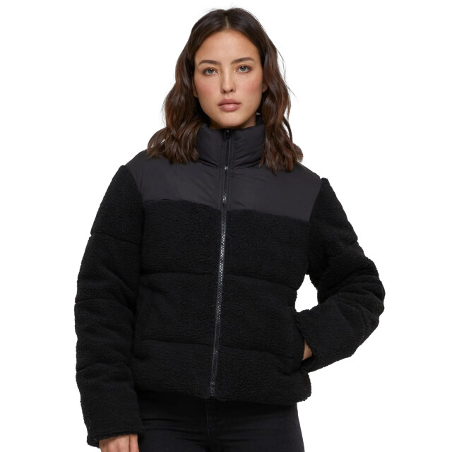 Urban Classics Dames sherpa korte gewatteerde jas UTTN646_black large