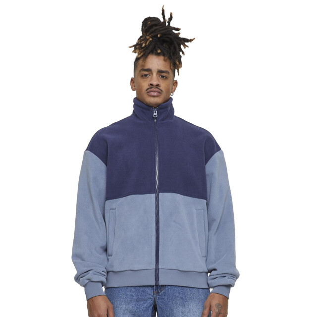 Urban Classics Heren polar fleece jas met kleurblok UTTN657_navycloudsky large