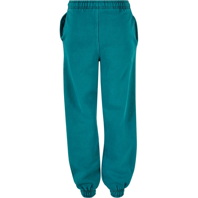 Urban Classics Dames stone wash hoge wijdte sweatbroek UTTN707_watergreen large