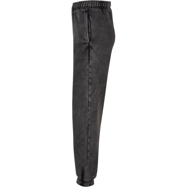 Urban Classics Dames stone wash hoge wijdte sweatbroek UTTN707_black large