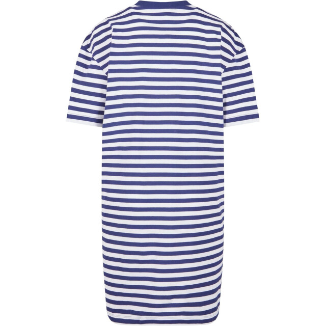 Urban Classics Dames gestreept oversized t-shirt jurk UTTN367_whitedarkblue large